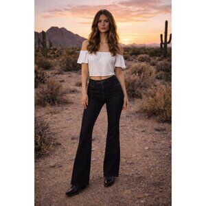 Baykan Denim Black Stretch Bootcut Jeans Sample Size 26 One Of A Kind